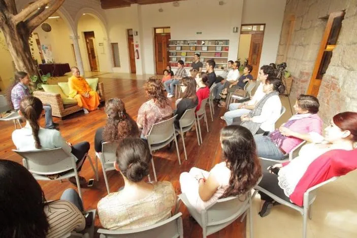 Meditating with the CEEAD team at Carmen's workplace